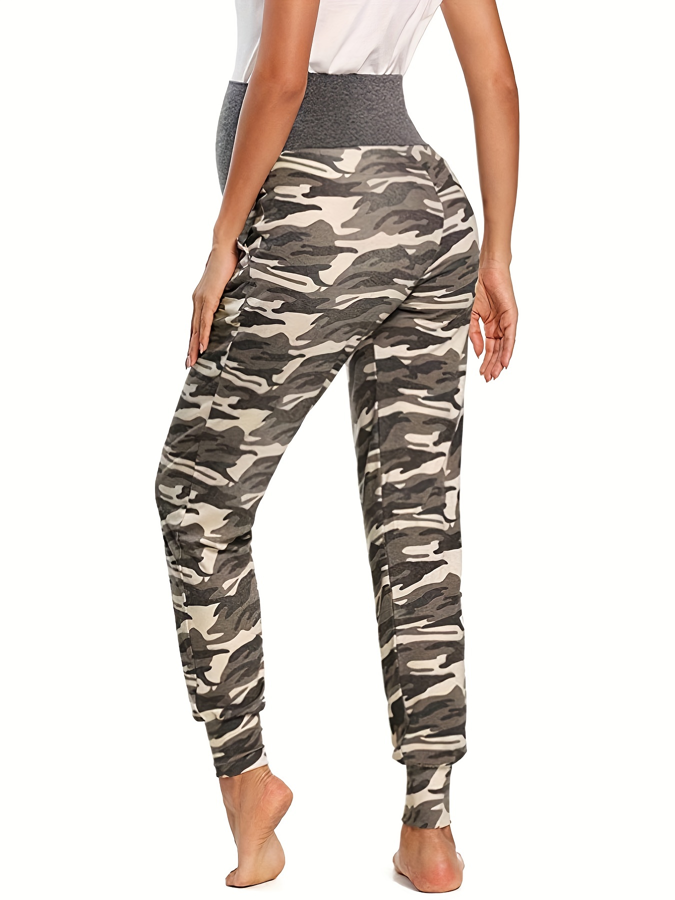 New Maternity Camo Pants Tummy Control Joggers Casual - Temu