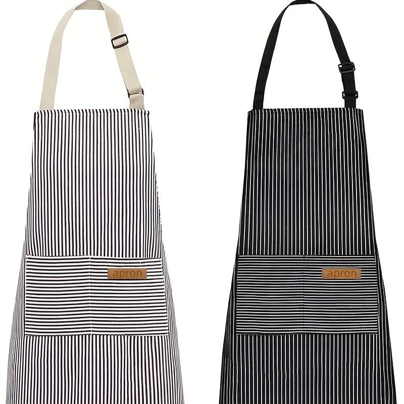 

2 Pcs, Kitchen Cooking Aprons, Adjustable Bib, Soft Chef Apron With 2 Pocket, For Household, Kitchen Work, Kitchen Utensils, Cooking Utensils