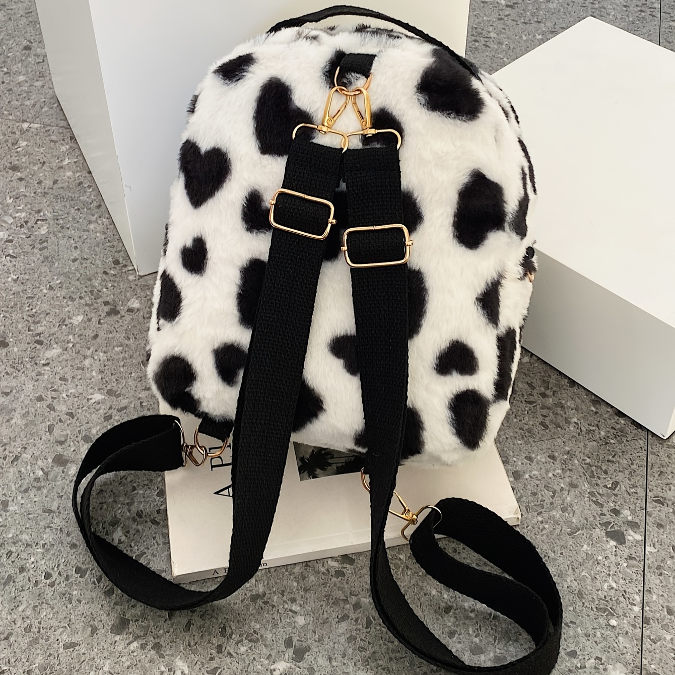 Cow print outlet mini backpack