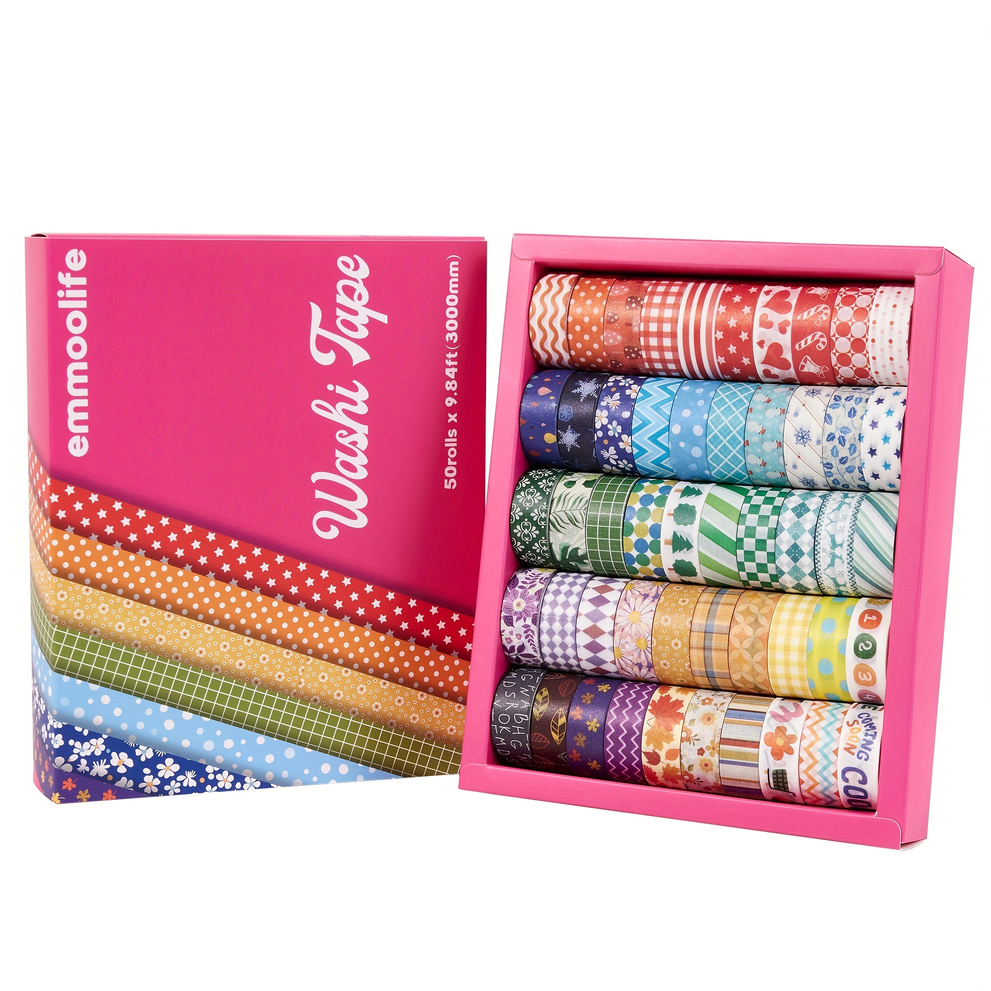 Juego de 40 rollos de cinta adhesiva Washi, cinta adhesiva decorativa para  manualidades, embellecer diarios personales y planificadores.