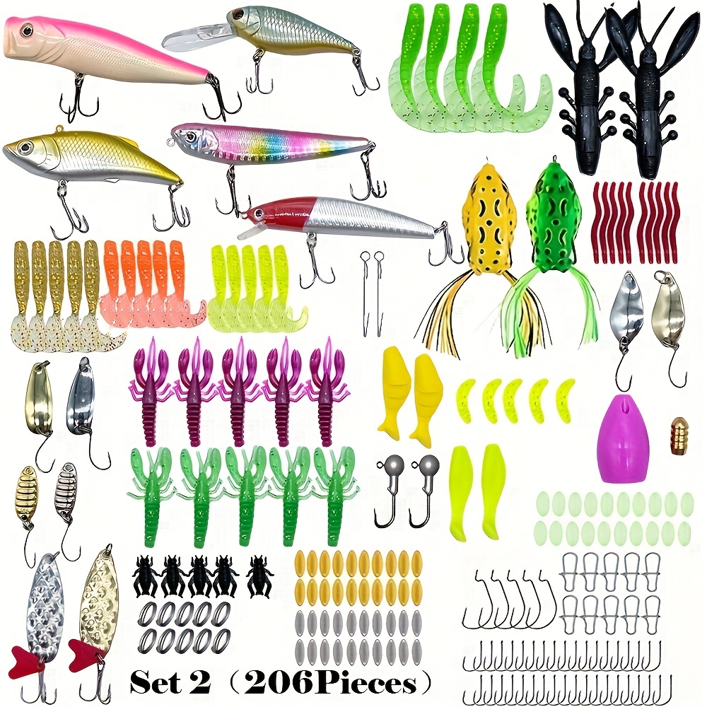 Premium Fishing Lures Bait Tackle Kit for Bass Trout Salmon | Vivid 3D Eyes  | Durable & Practical | Saltwater and Freshwater Fishing Equipment