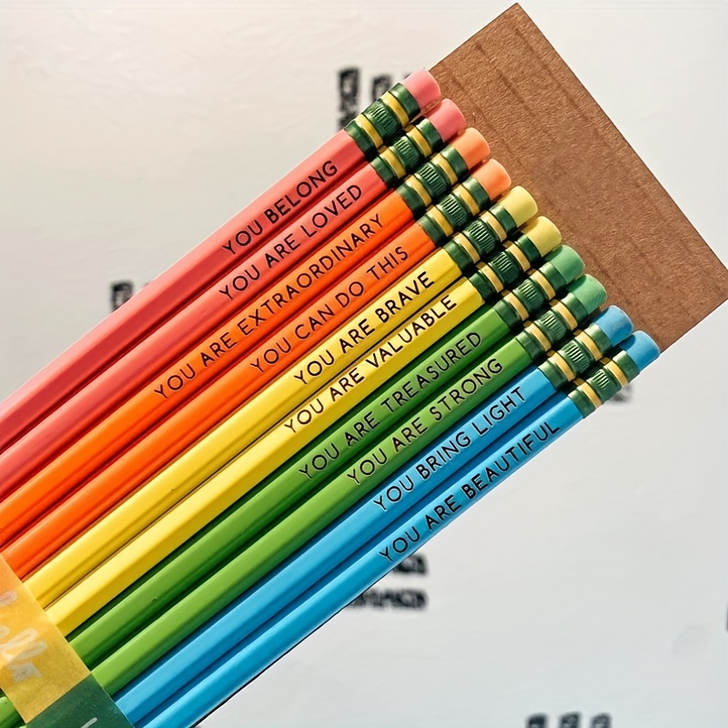OJDXDY Affirmation Pencil Set of 10, Motivational Pencils, Personalized  Compliment Wood Pencils, Pencil Set for Sketching and Drawing, Gift for