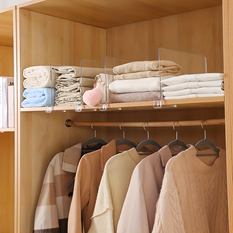 Closet Clothes Shelf Divider Wood Shelf Dividers Clothes Organizer