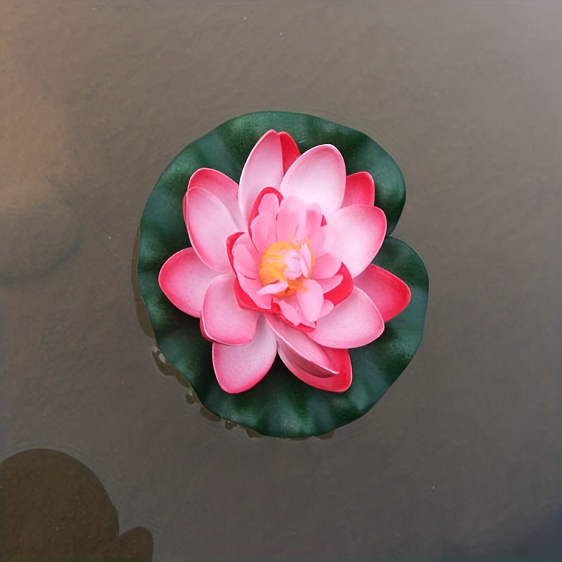 Artificial Floating Lotus Flowers, Fake Water Lily Pads For Pond