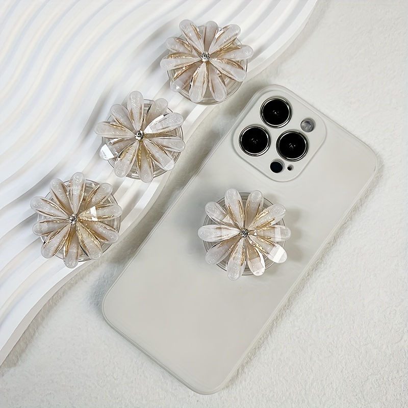 

High Quality Metal Small Chrysanthemum Phone Holder Vintage Metal Acrylic Small Chrysanthemum Phone Grip
