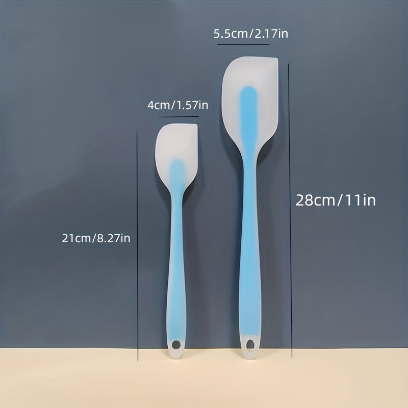 LIGHTZER Silicone Spatula Set Blue Non Stick High Heat Resistant