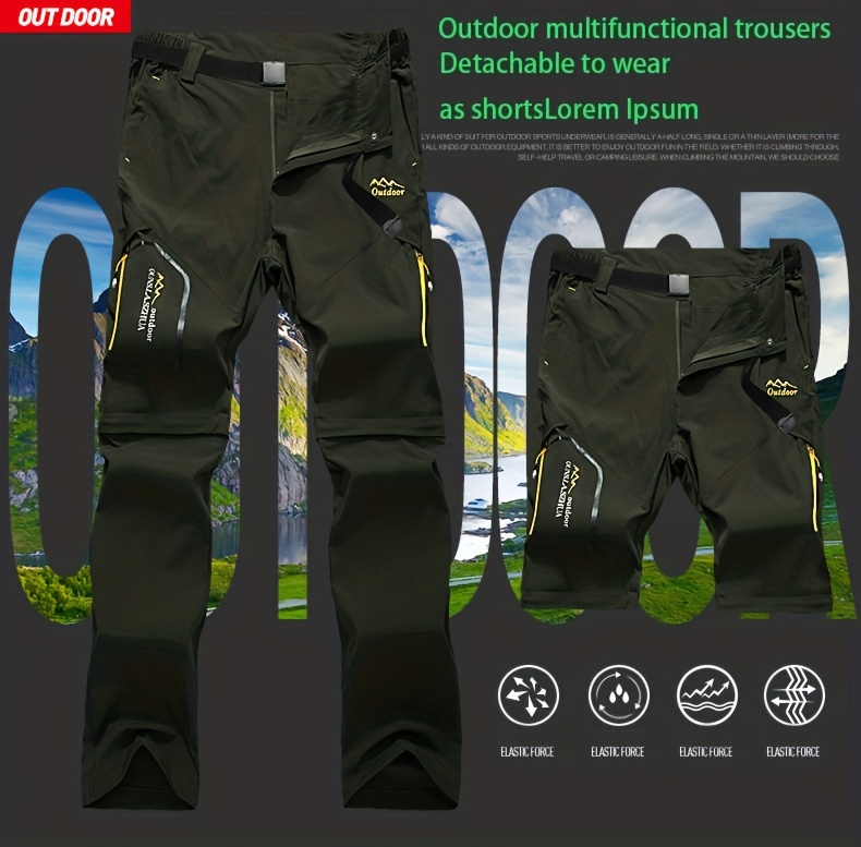 Mens Hiking Pants Quick Dry Lightweight Fishing Pants Convertible Zip Off  Cargo Work Pants Trousers