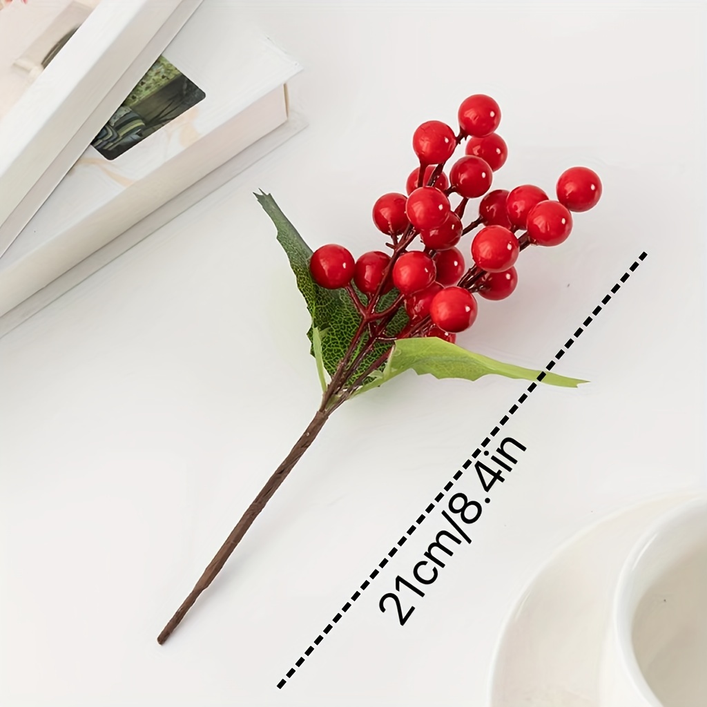 Artificial Red Berry Stems Christmas Berries for Festival Holiday