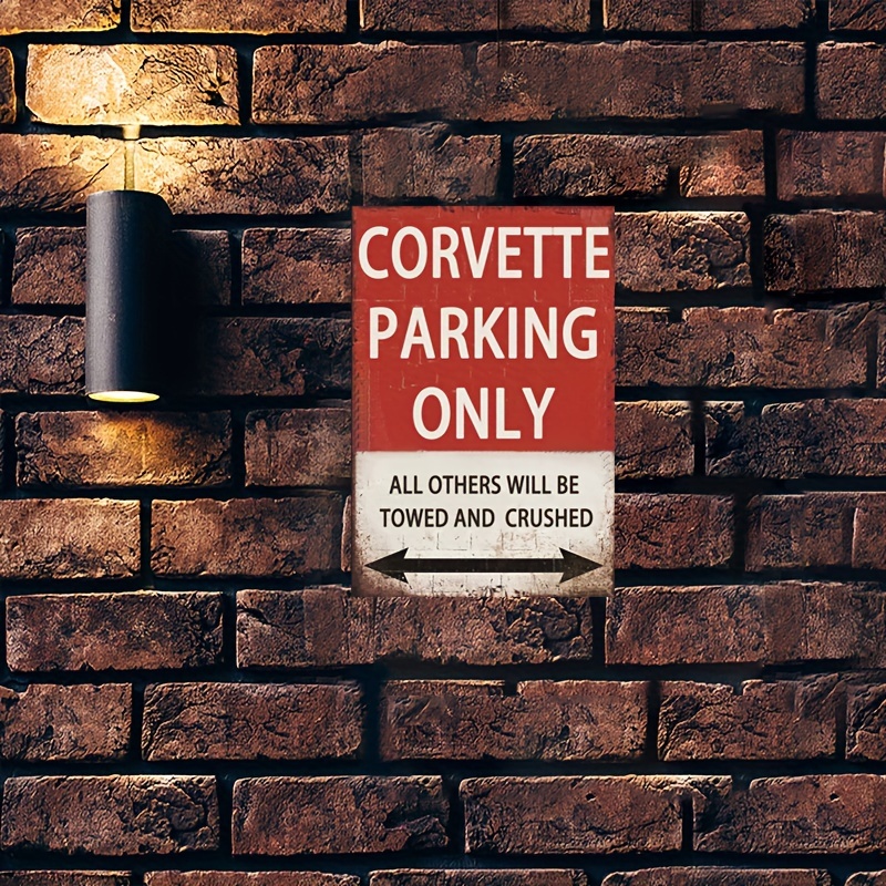 Corvette Gifts For Men, Vintage Garage Metal Signs Tin Corvette Sign Funny  Car Poster Room Accessories Man Cave Wall Art Decor Corvette Parking Only