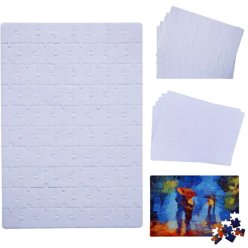 Create Unique DIY Crafts with 10 Sets of Sublimation Puzzle Blanks - 120 &  80 Slices for Heat Press Transfer!