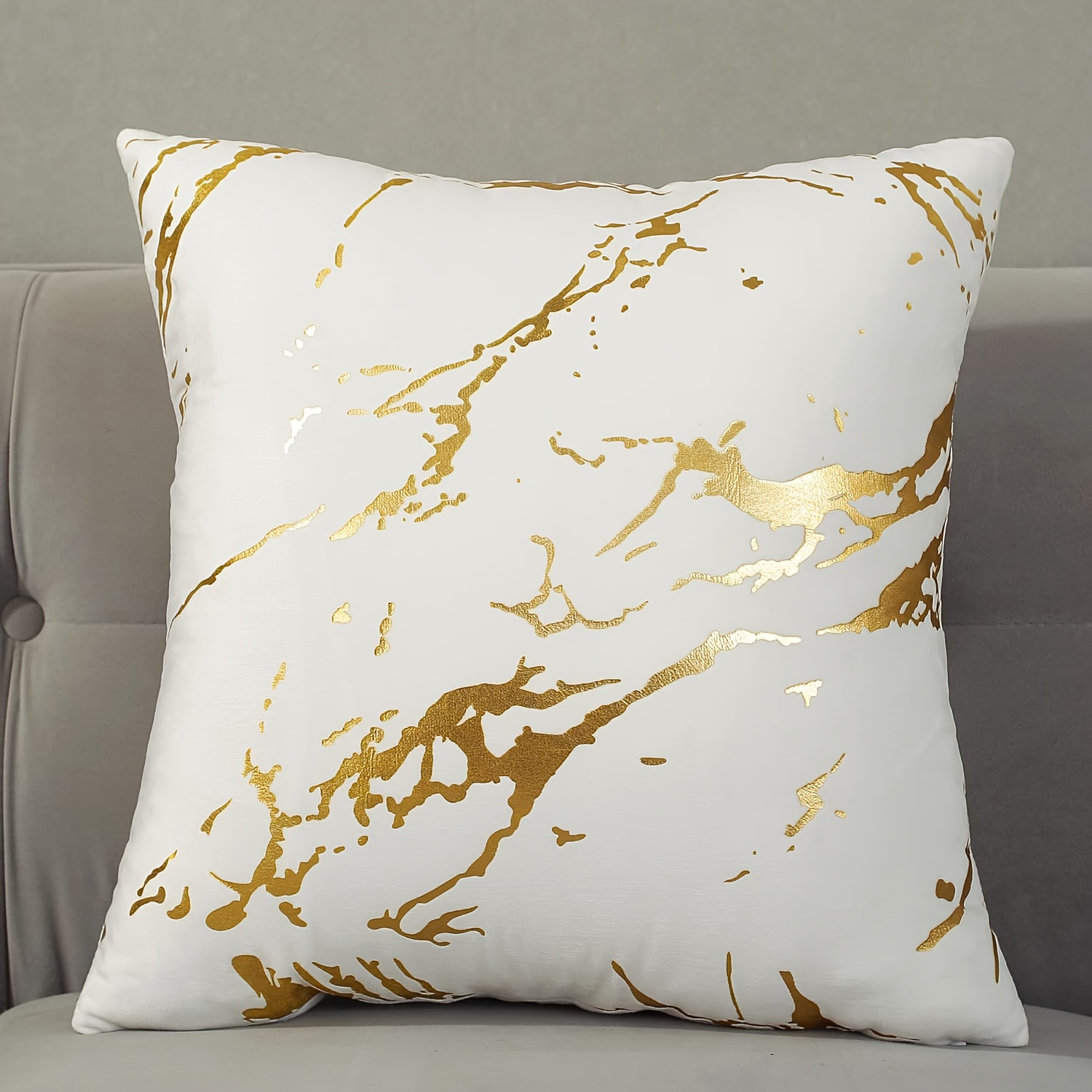 

2pcs Velvet Marble Pattern Line Geometric Bronzing Print Comfortable Soft Throw Pillow Cover Cushion Cover Shell For Sofa Couch Bed Home Decor 18 X 18 Inch
