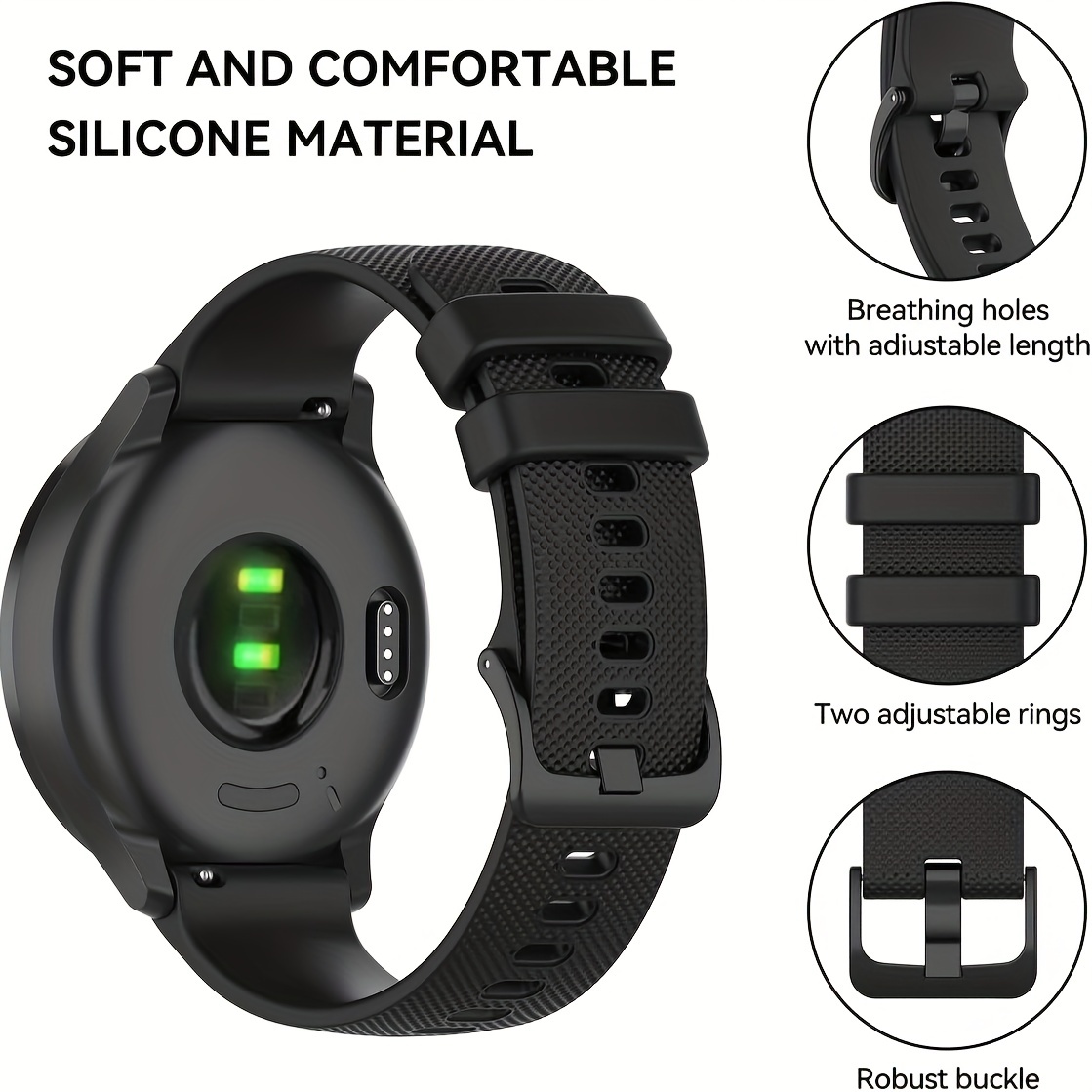FIFATA Watchband For Garmin Venu SQ Silicone Bracelet For Garmin