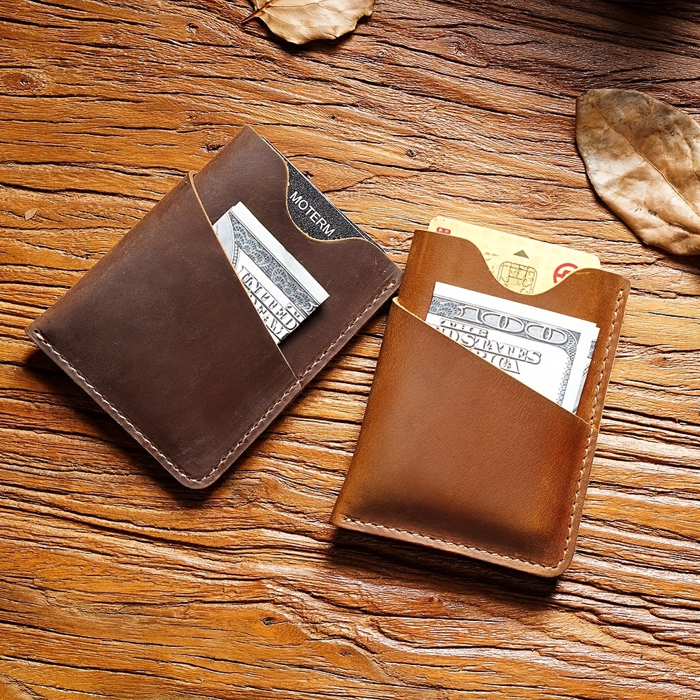 Handmade Wholesale Genuine Leather Wallet Money Purse Bag Men Short Wallet  Card Holder 198