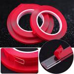 1pc Transparent Double-sided Tape With No Trace, Red, Double-sided Tape, Strong Transparent No Trace Glass Wall High Viscosity Adhesive Force Transparent Bulletin Board Tape