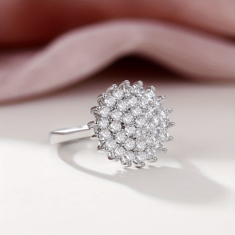 Lotus Zirconia Flower Ring for Women