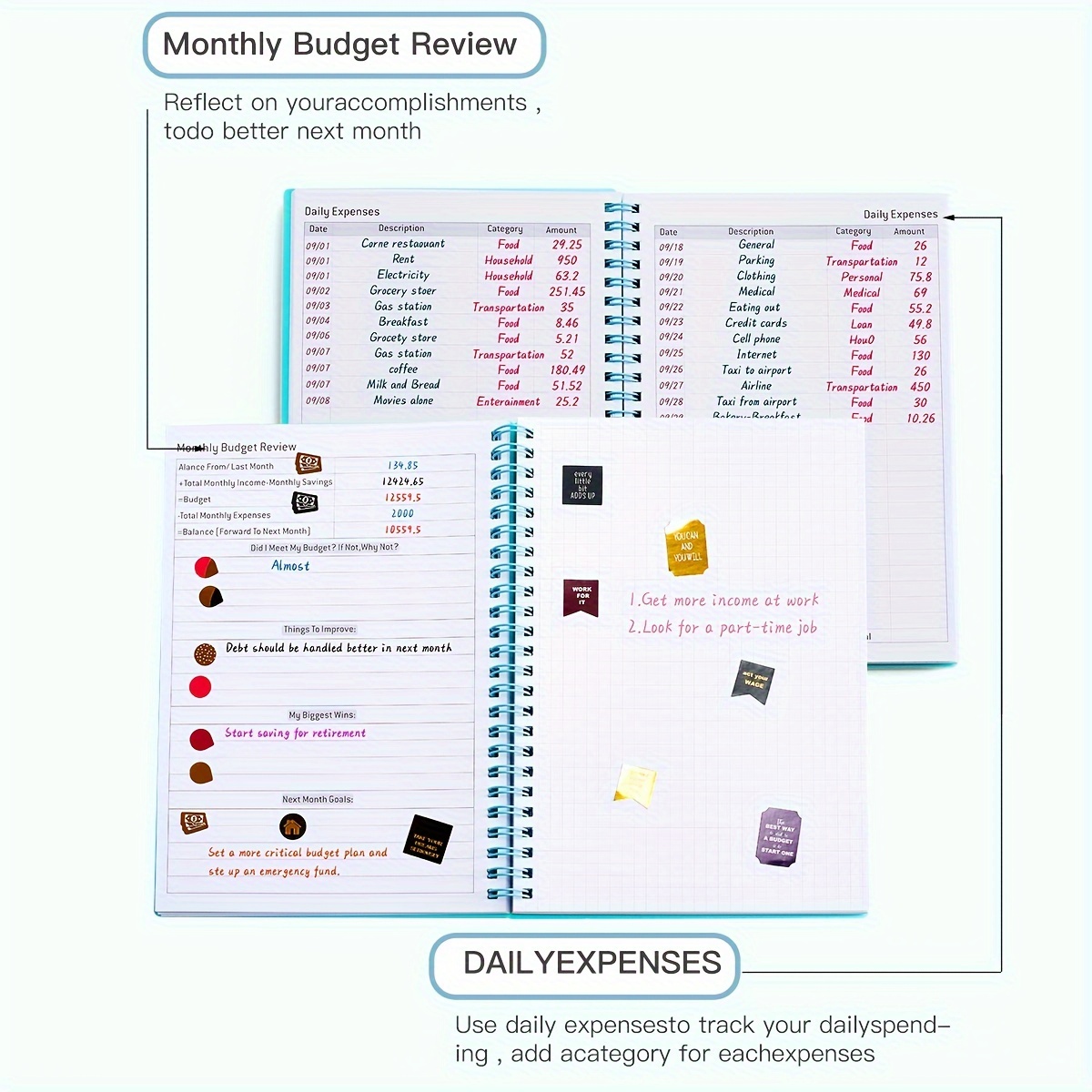 Budget Planner & Monthly Bill Organizer with 12 Envelopes and