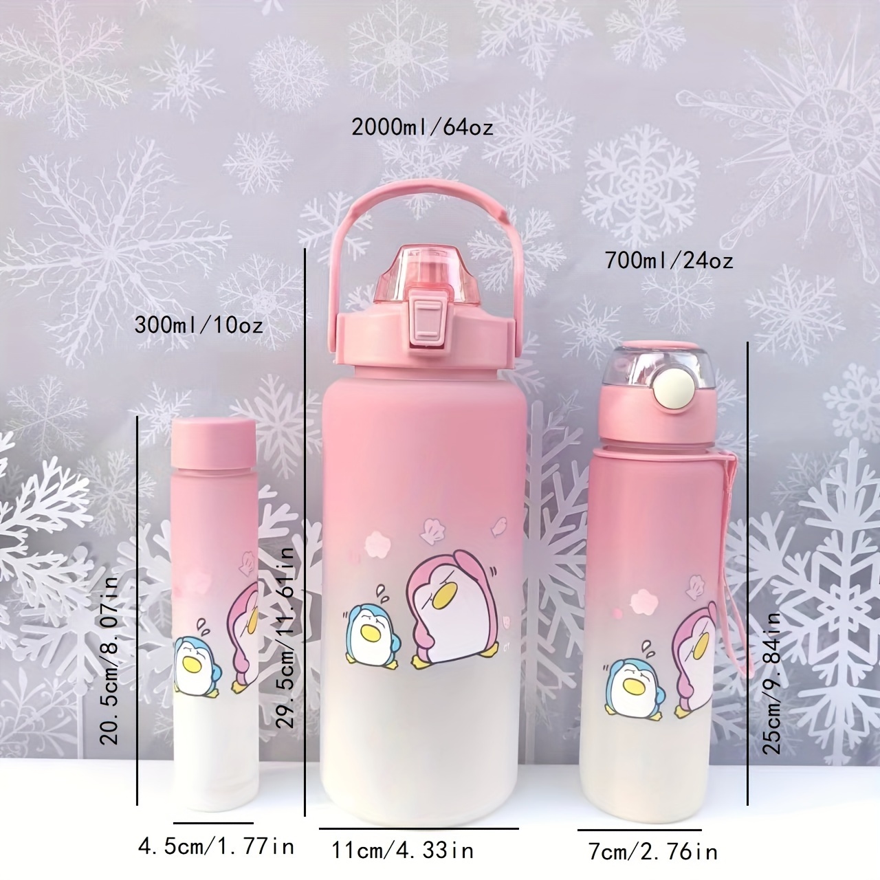 Kawaii Jumbo Pastel Clear Water Bottle (2000ml)