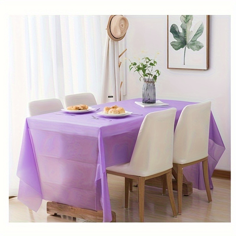 Party Dimensions Mantel de plástico desechable blanco para mesas  rectangulares (paquete de 12) manteles para fiestas, eventos y bodas,  interiores y