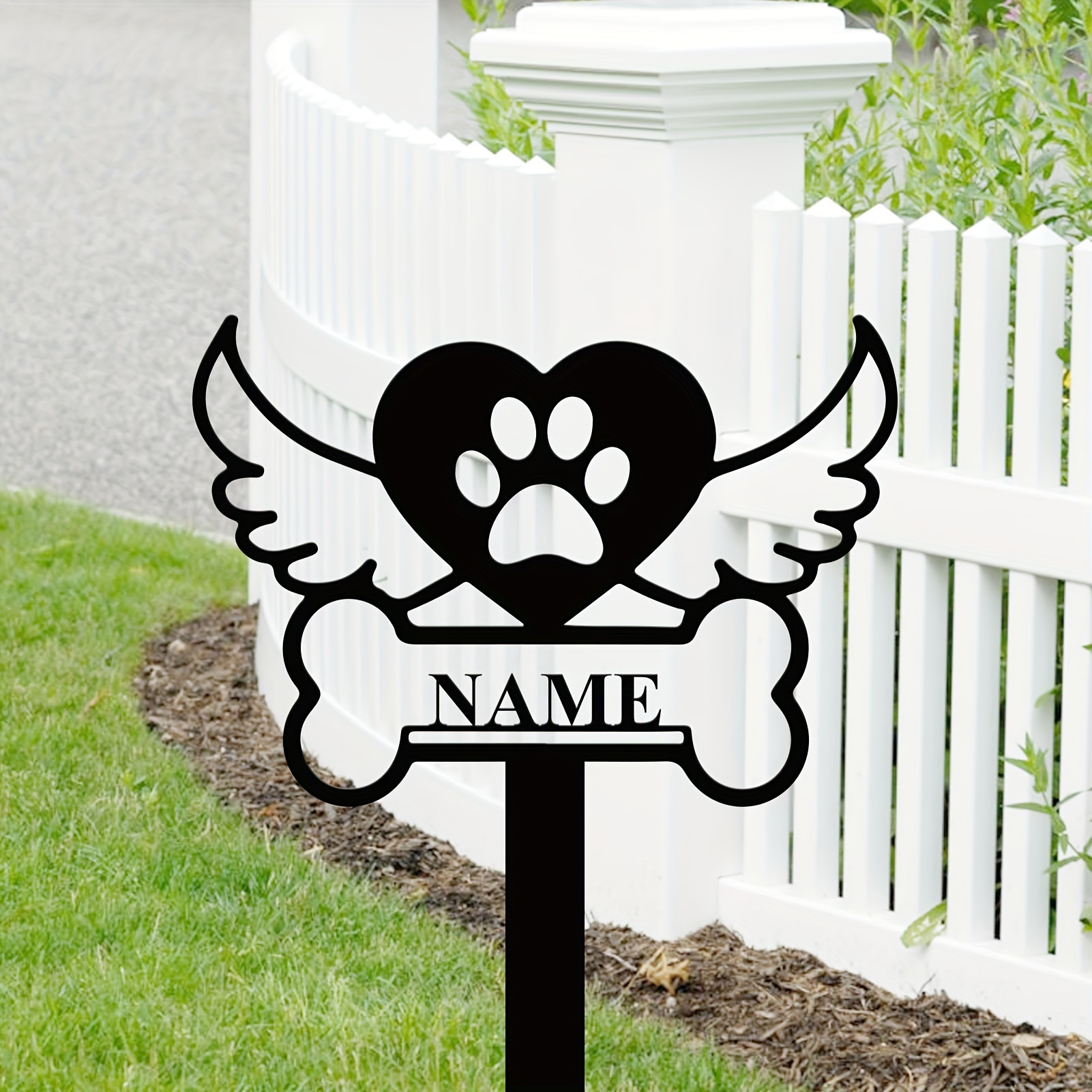 

1pc Metal Custom Pet Memorial Grave, Garden Decorative Stake, Pet Name Customization, Pet Memorial Stake, Memorial Decoration