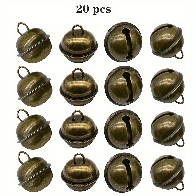 Image of Vintage Bell 2.54cm Vintage Decorative Brass Bell For Pet Pendant Christmas Tree Craft Decoration (20pcs, 50pcs)