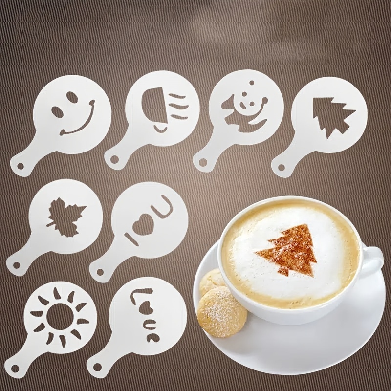 Coffee Decorating Stencils - Plastic Mesh Powder Shaker, Foam Latte Art  Stencils, Barista Templates For Decorating Oatmeal Cupcake Cake Cappuccino  Mousse Hot Chocolate - Easy To Use And Durable - Temu