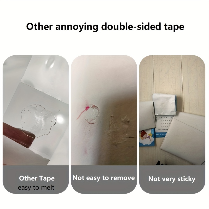 50pcs Transparent Double Sided Tape Stickers Waterproof No Traces