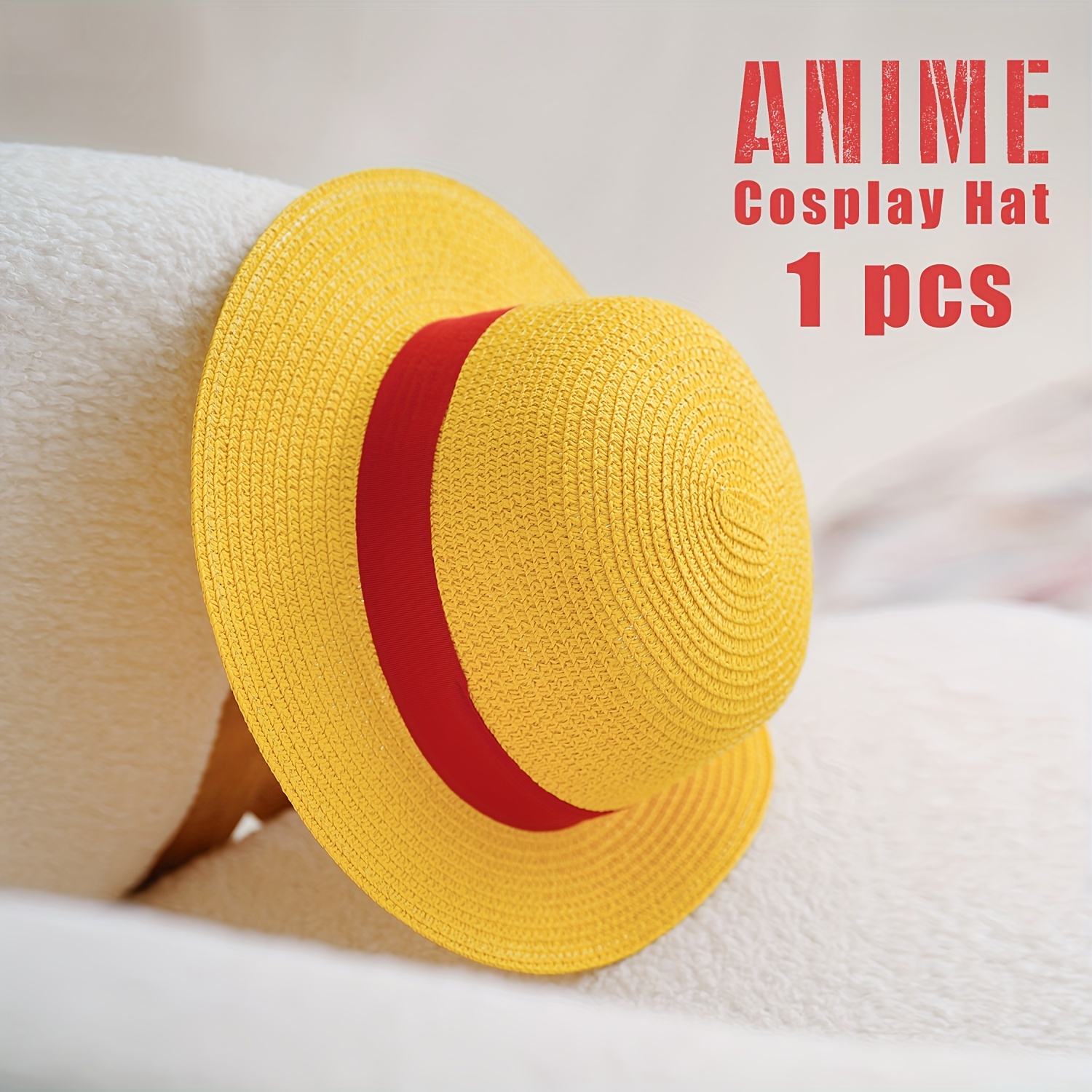 Monkey D Luffy Straw Hats Cosplay Accessory Anime Sun Beach Hat for Men Boys Halloween Party Travel