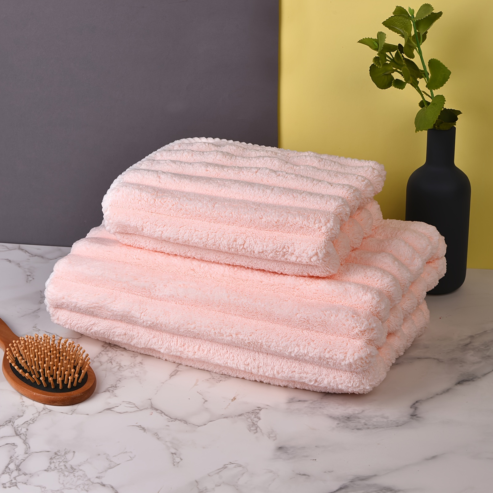  Juego de toallas de baño, 100% algodón, 2 toallas de baño, 2  toallas de mano y 2 toallas pequeñas, de secado rápido, absorbentes, de  felpa, suaves, para el hogar, spa, hotel