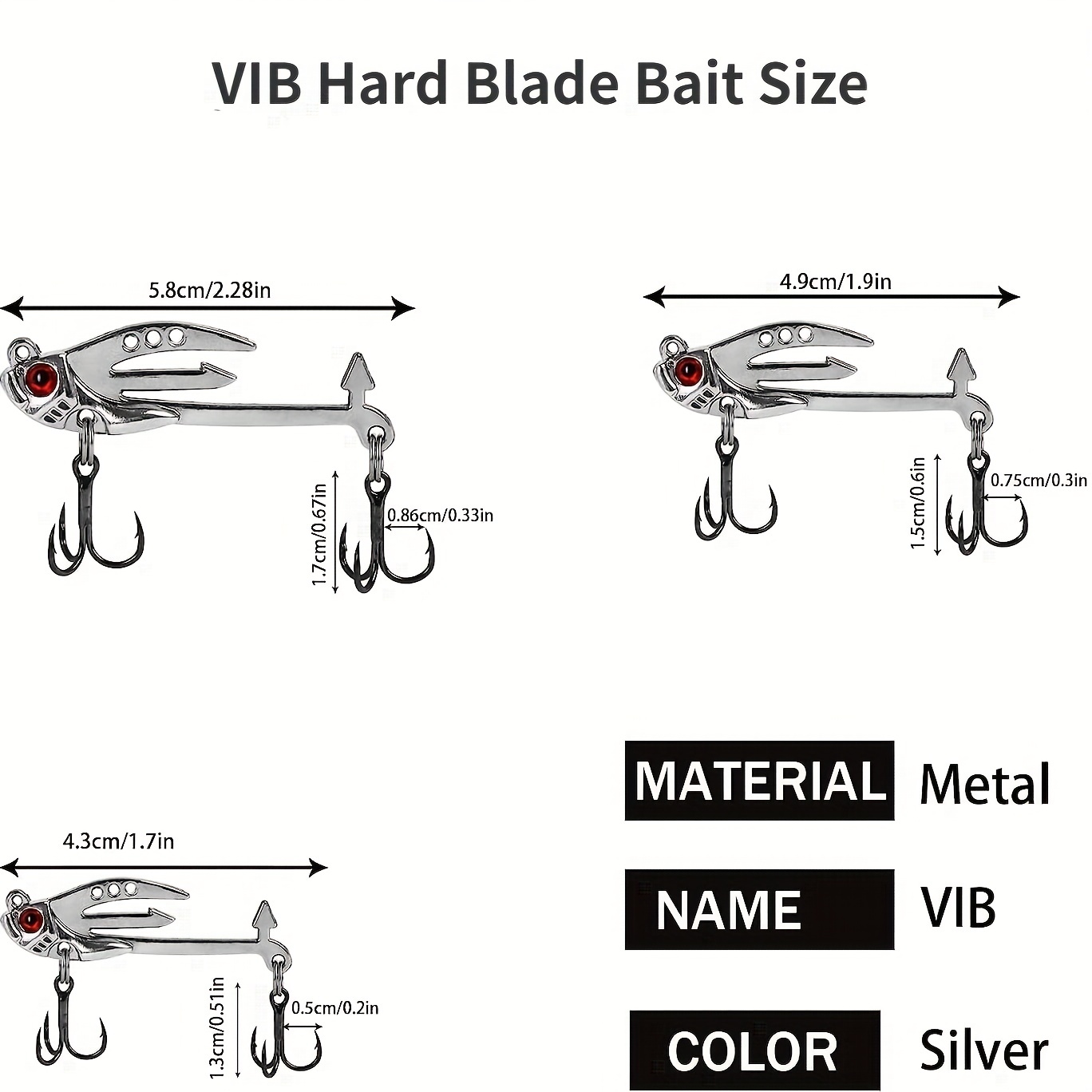 Blade Bait Fishing Spoon Lures, 5pcs Hard Metal Blade Baits VIB Lures for  Bass Walleye Trout Spinner Spoon Blade Swimbait Freshwater Saltwater Fishing  Tackle Lures - Yahoo Shopping