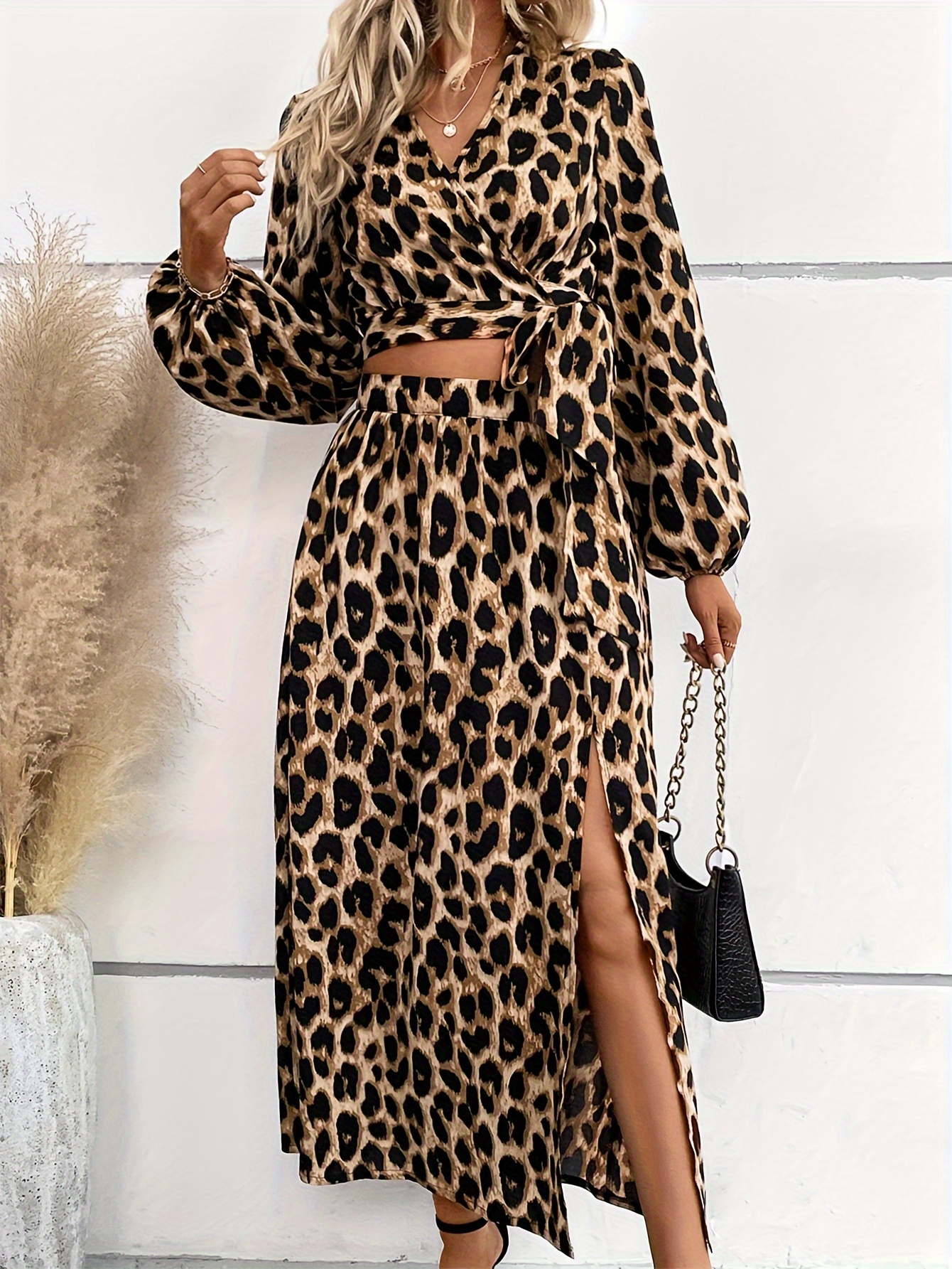 Leopard Skirt Set Temu United Kingdom