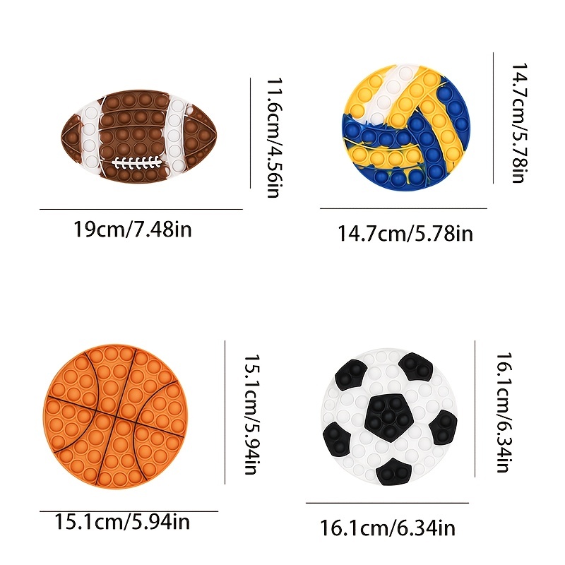 Football Pop Fidget Popping Toys, Pop Bubble Fidget Toy, Ball Shape Squeeze  Sensory Toy, Stress Reliever Toy Novelty Gifts for Kids Adults (Rugby)