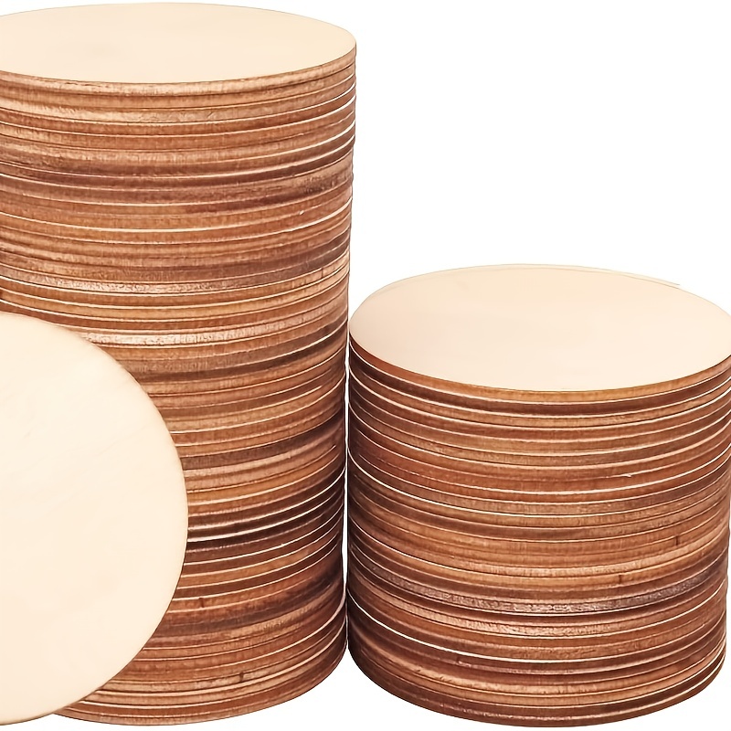 Round Wood Discs Perfect For Diy Crafts Home Decorations - Temu