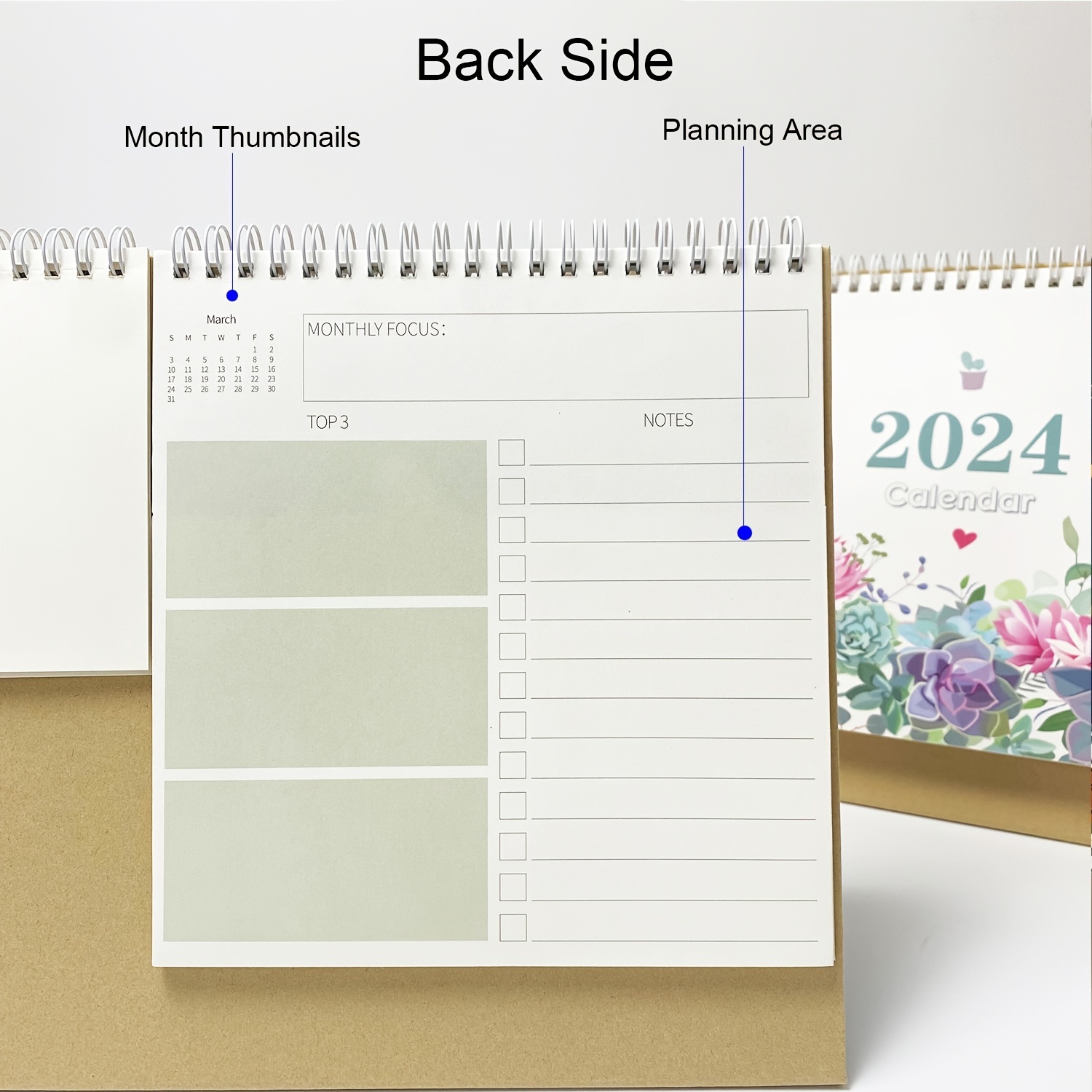 2024 Monthly Planner Desk Calendar Month View Desktop Office Temu