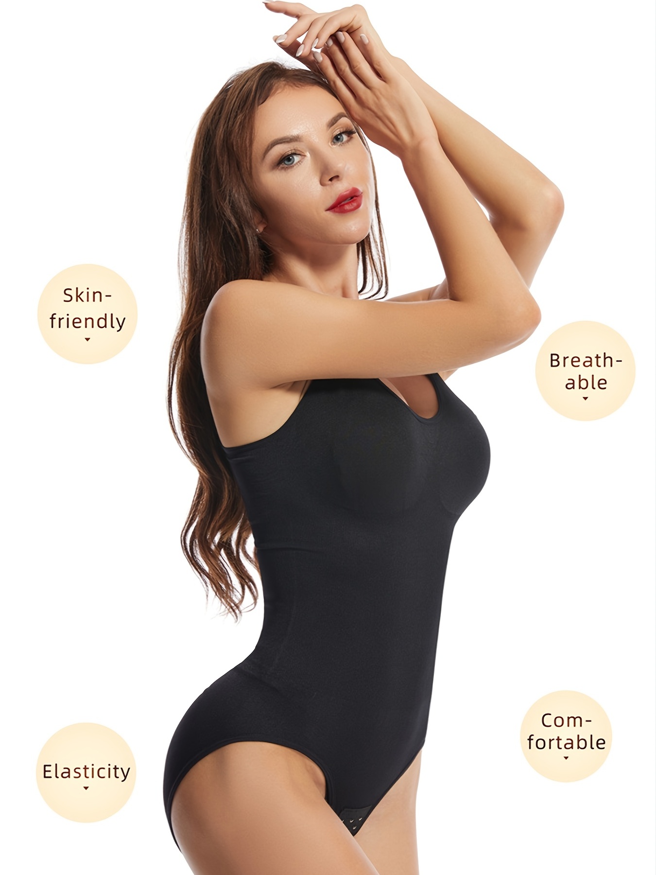 For Women By Women Skin Color Adjustable Sling Low Back Shapewear Bodysuit  Slimming Tummy - Small at  Women's Clothing store