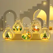 1pc christmas decoration glowing night light pendant candle holder window ornaments desktop decorative light details 1