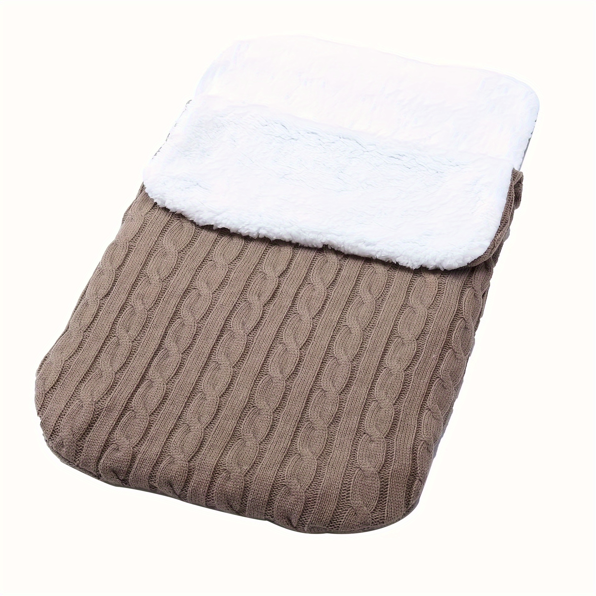 Fleece Sleeping Bag Thick Knitted Warm Sleeping Bag Woolen Temu