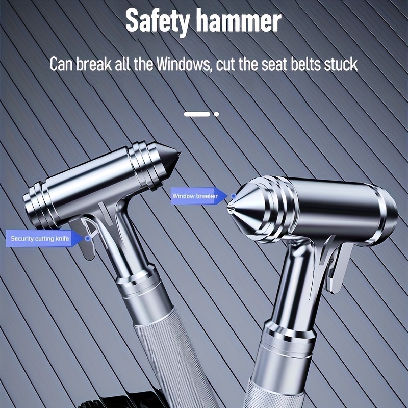 Portable Safety Hammer Emergency Escape Tool,Multi-Function Window Breaker  with Seatbelt Cutter Car Glass Breaker Life-Saving Emergency Artifact One