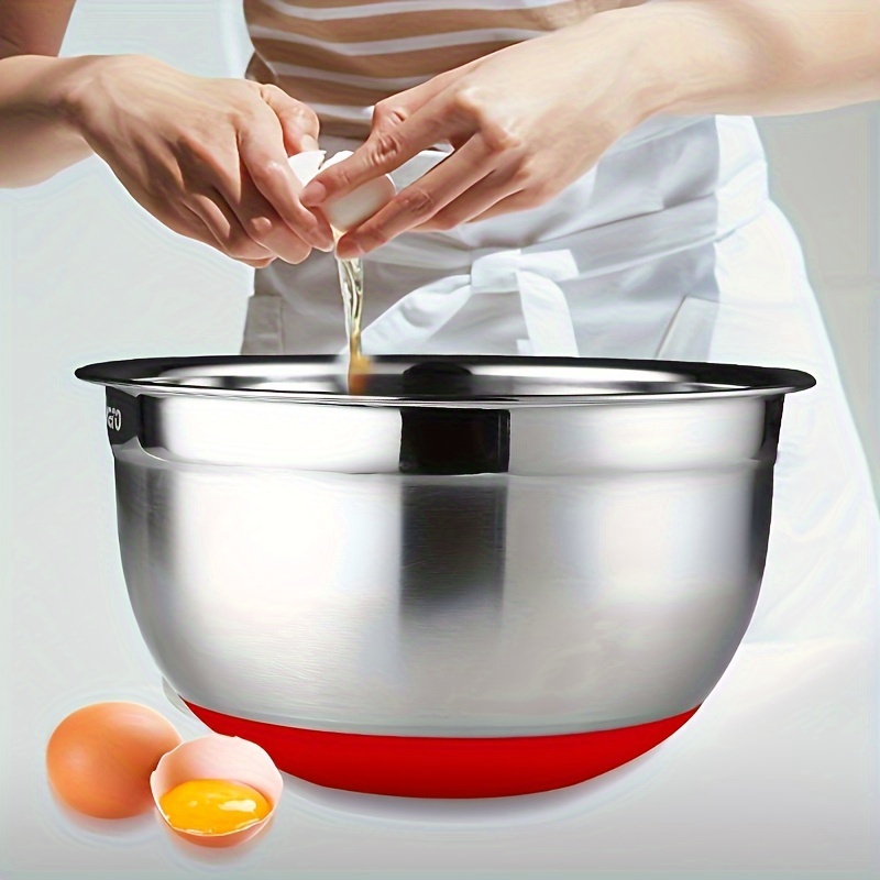 1set New Plastic Bowl With Handle 4pcs Salad Bowl Set. Large Size Baking & Mixing  Bowl, Egg Beating & Kneading Dough Bowl, Vegetable Washing Bowl