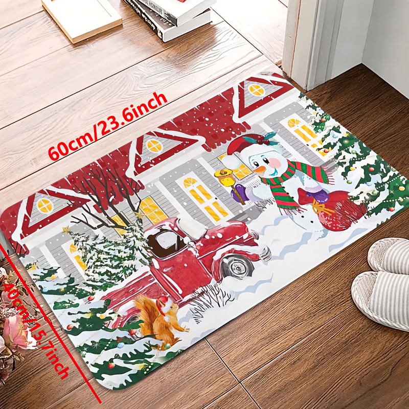 1pc Alfombra De Cocina Suave Feliz Navidad - Temu