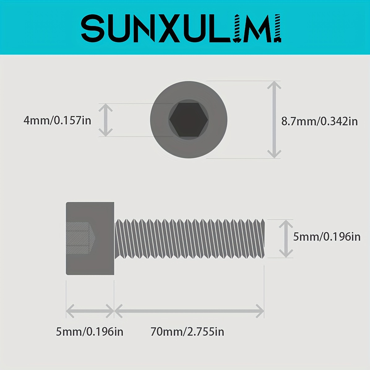 Vis cylindriques six pans M5, 10 mm 