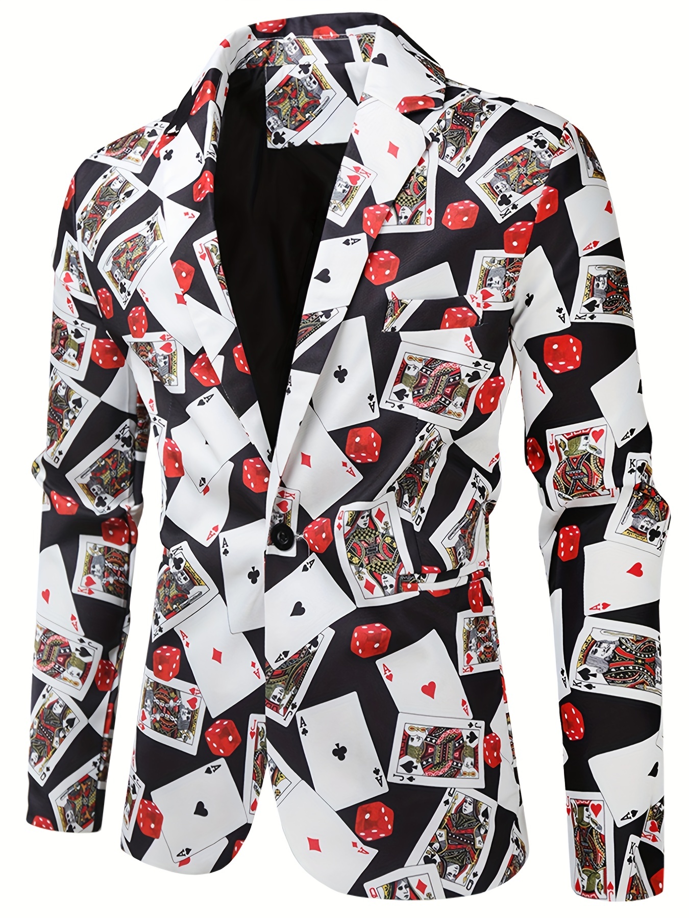 Spring All Over Printed Letter Pattern Jacket Lapel Casual Zipper