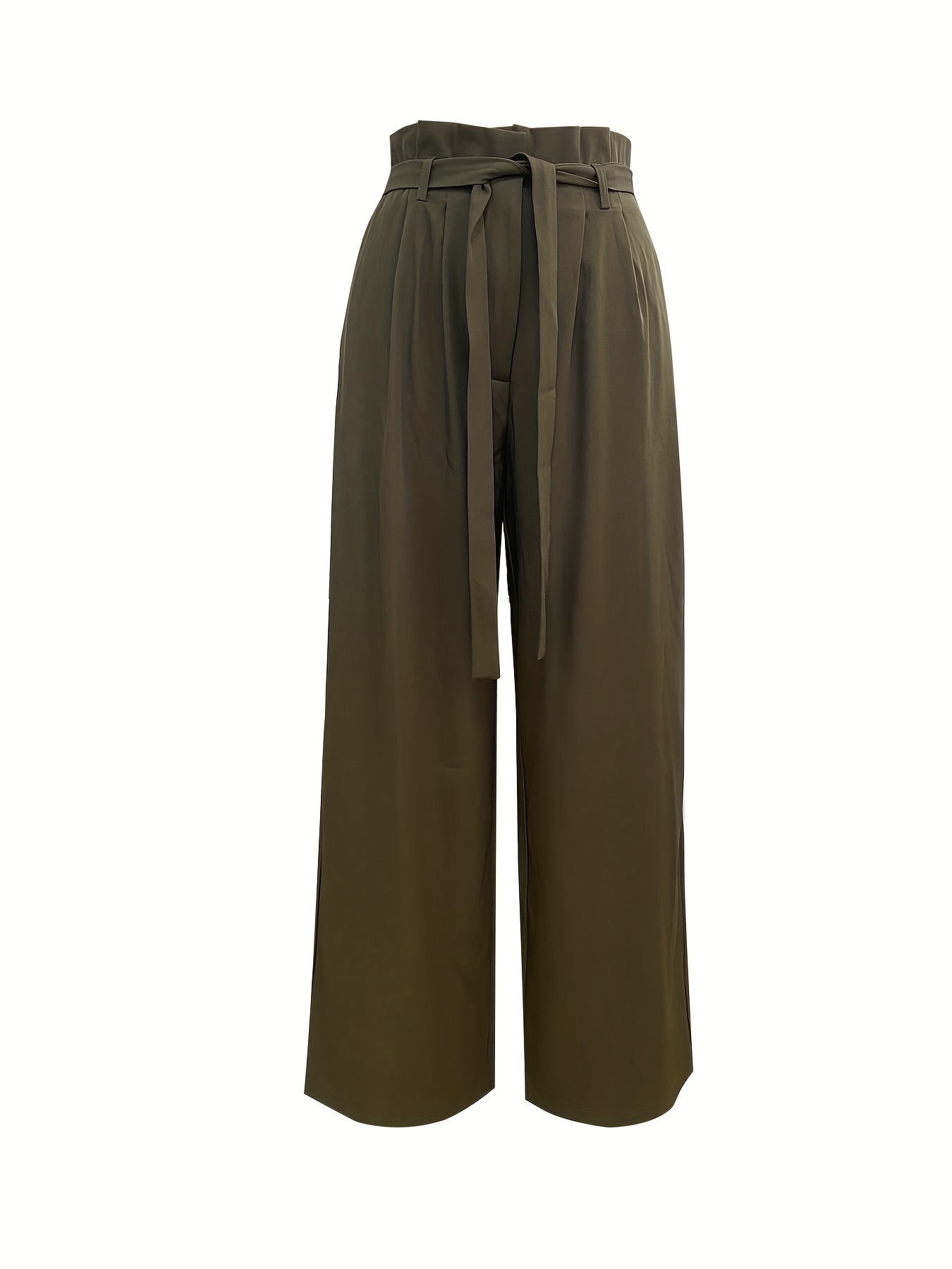 Solid Pleated Wide Leg Pants Casual Loose Pants Spring Fall - Temu Canada