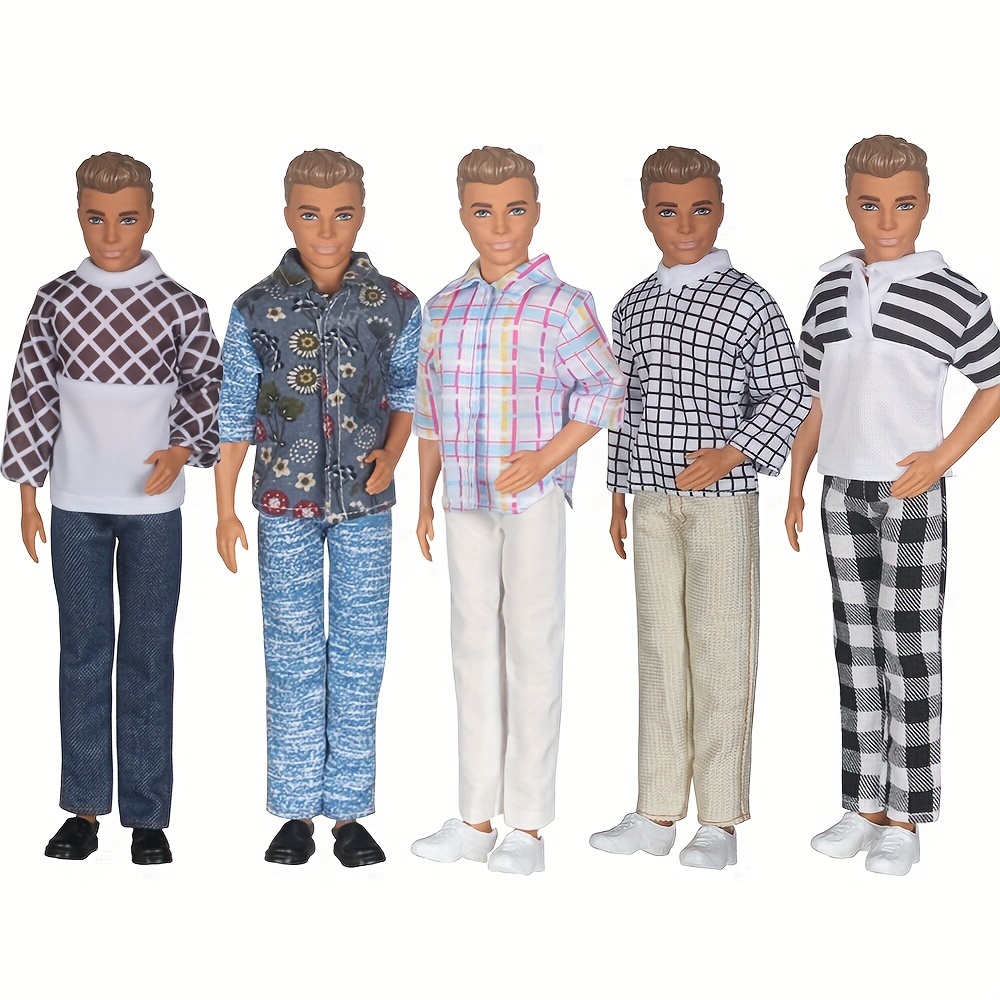 Compra online de Conjunto de roupas de boneca para barbie 1/6 bjd, camisa  para casa de bonecas, tops e calças jeans, roupas casuais para crianças,  brinquedos diy