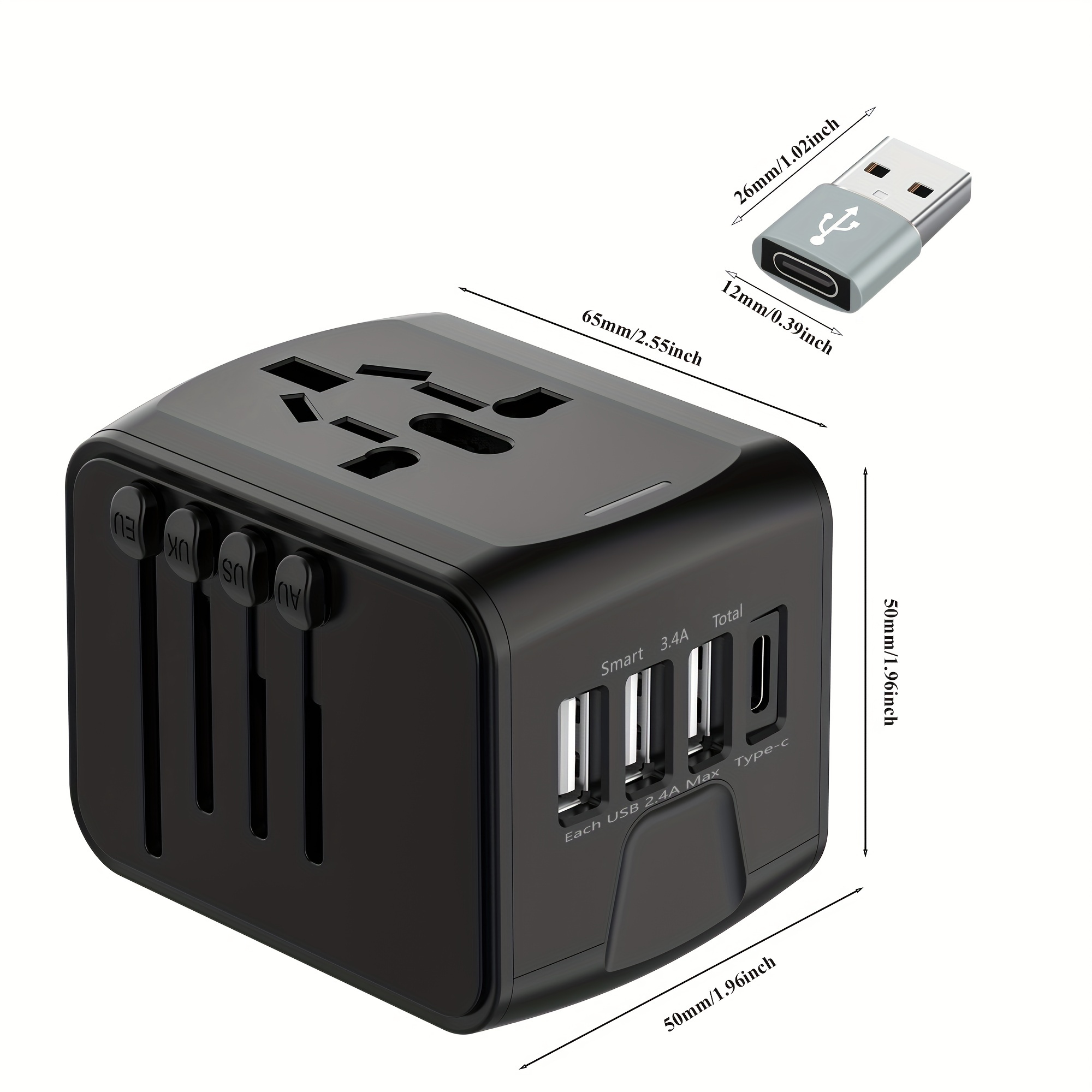 Adaptador de viaje con 2 enchufes de Travel Smart by Conair