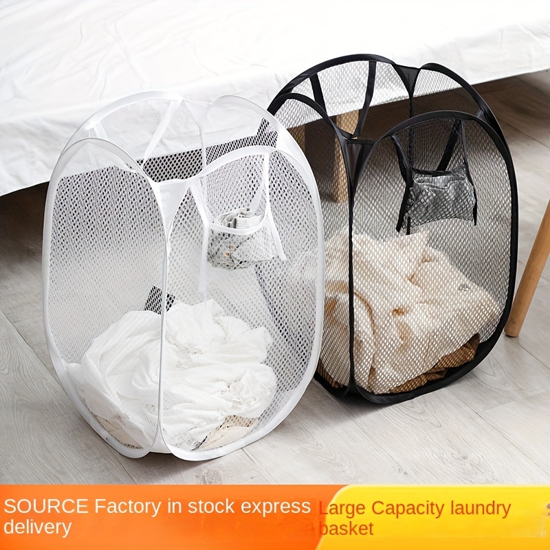 

Mesh Large Capacity Dirty Clothes Basket, Foldable Clothes Organizer Basket, Perfect Home Multifunctional Laundry Storage Bag