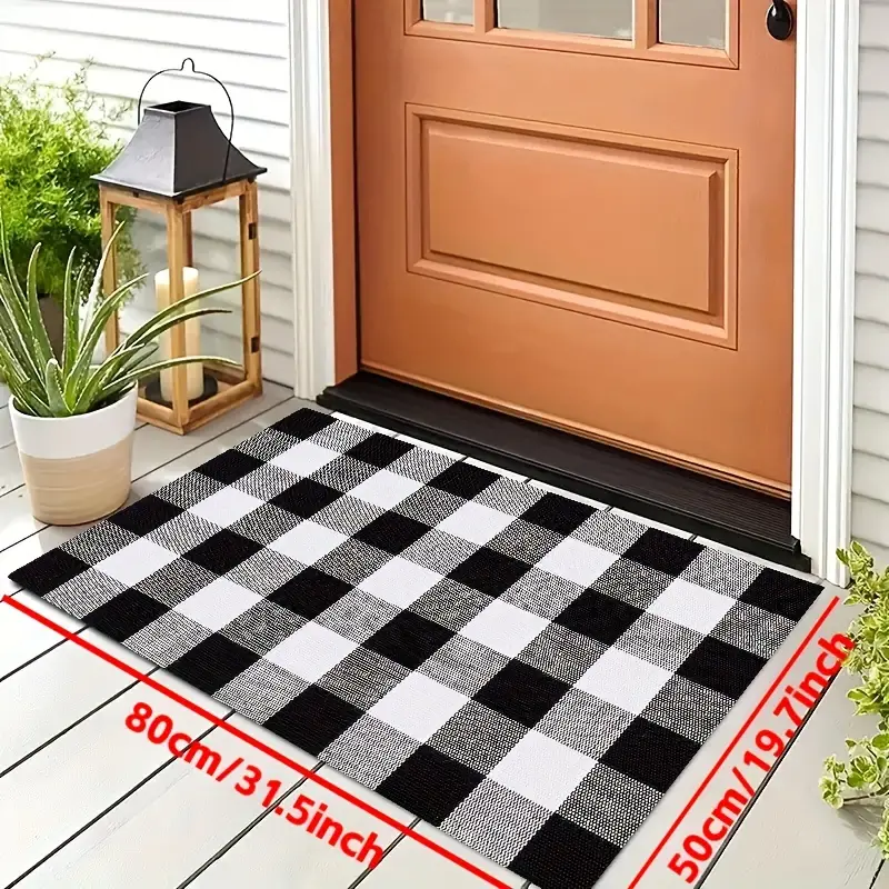 Buffalo Plaid Rug Decorative Doormat Check Temu