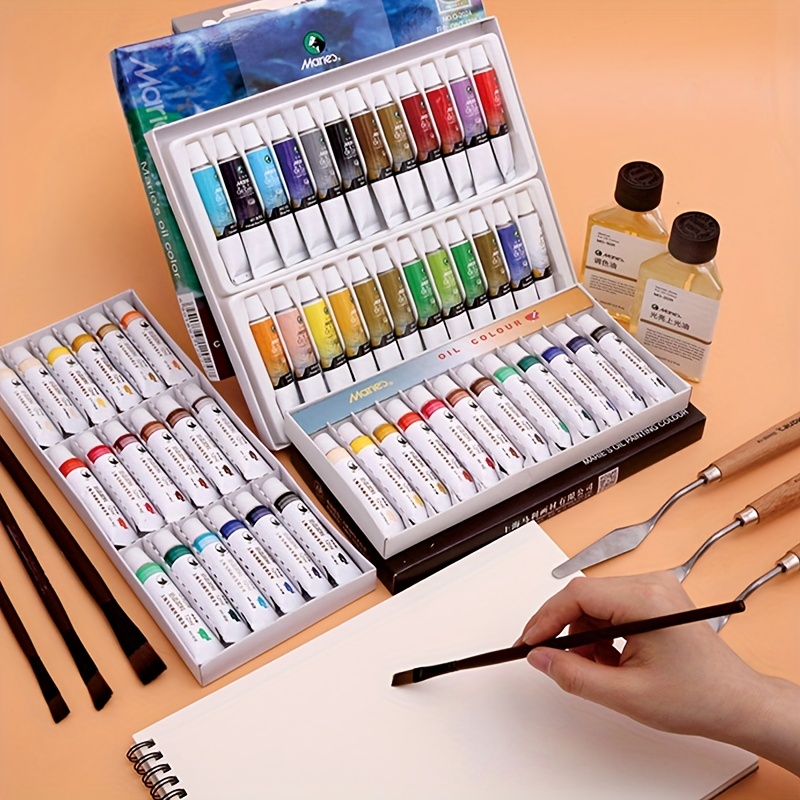 Marie's Oil Paint Set, 12/18/24 Colors,, 0.4 Us Fl Oz Tubes, Richly  Pigmented Oil Paints For Canvas Painting, Art Set For Beginners And  Professional Artists - Temu Japan