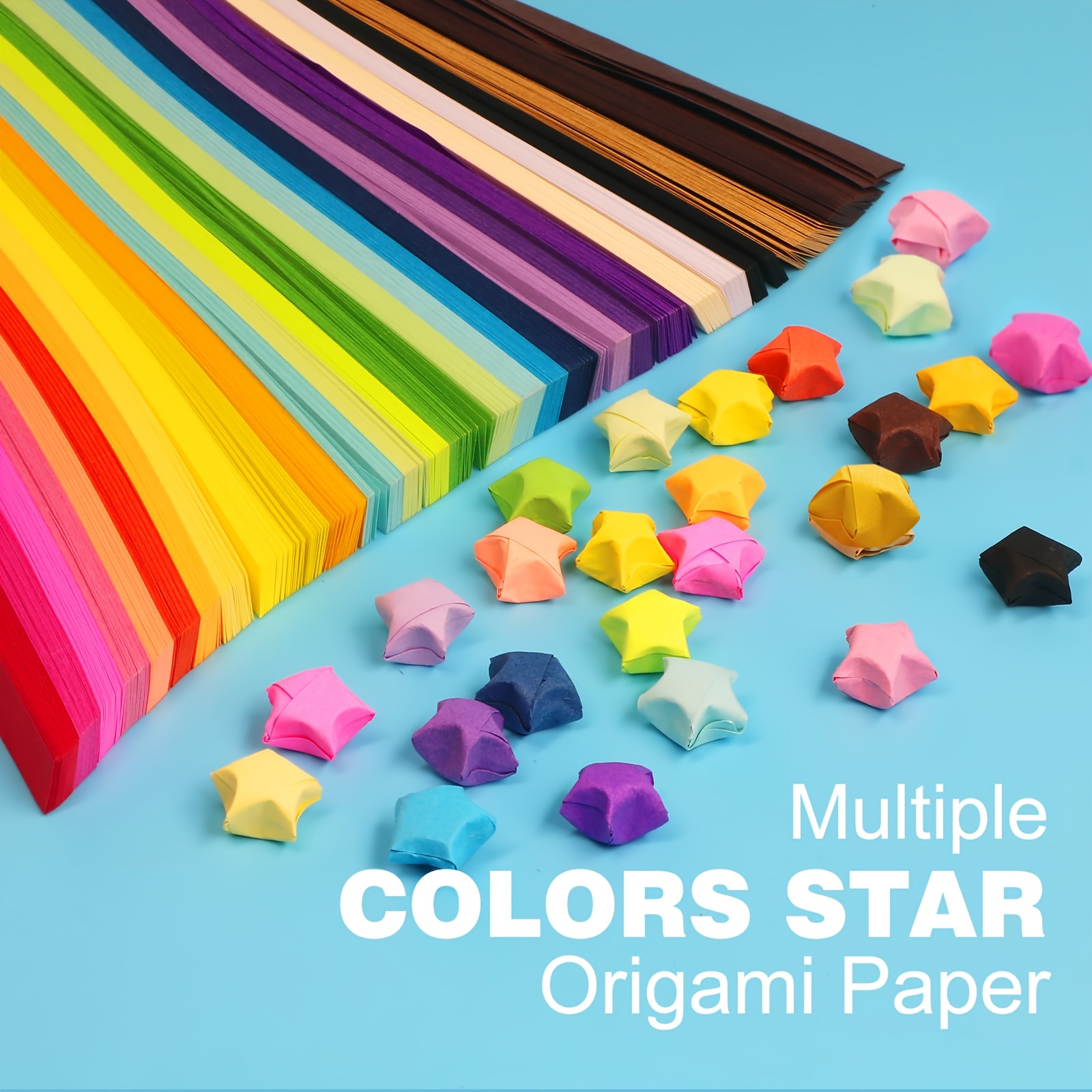 Origami Paper Origami Star Paper Strips Color Double - Temu