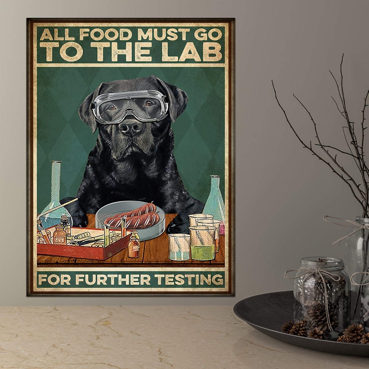 1pc Retro Poster Wall Art Canvas Painting Labrador Retriever Dog Lovers Home Living Decor No Frame