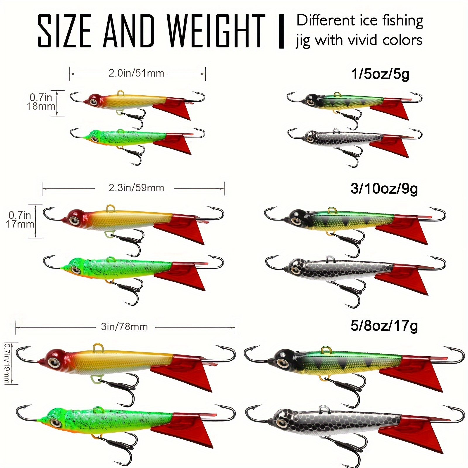 Ice Fishing Jigs Ice Fishing Lures Glide Tail Wings - Temu
